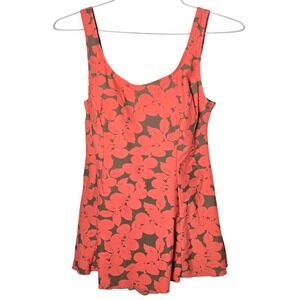 Shore Shapes Womens Floral Swimdress One Piece Swimsuit Size 10 Coral Beach Swim